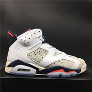 Air Jordan 6 manuscript white gray red dark blue 384664-104 - 1