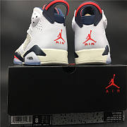 Air Jordan 6 manuscript white gray red dark blue 384664-104 - 5