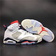 Air Jordan 6 manuscript white gray red dark blue 384664-104 - 2