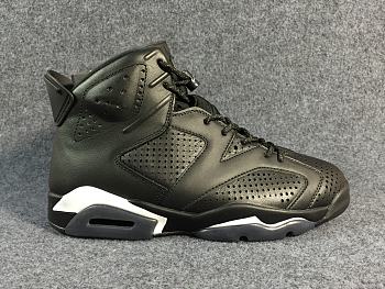 Nike Air Jordan Retro VI 6 Black Cat Black White Men Shoes 384664-020