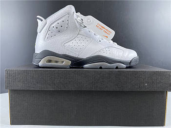 2020 Air Jordan 6 GS Alligator White Black Alligator 384665 110 (out of stock)