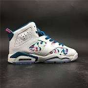 Air Jordan 6 Retro White Laser Fuchsia Green Abyss (GS)  543390-153 - 1