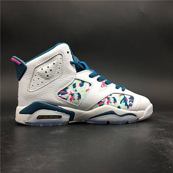 Air Jordan 6 Retro White Laser Fuchsia Green Abyss (GS)  543390-153