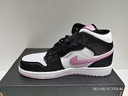 AIR Jordan 1 Mid White Black Light Arctic Pink (GS) 555112-103  - 2