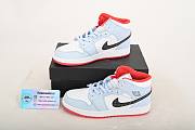 Air Jordan 1 Mid Half Blue Black White Red Shoes CU2802-400 - 5