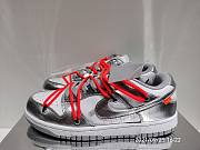 Off-White x Nike SB Dunk Low Silver MetallicWhite-Solar Red CT0856-800  - 1