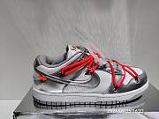 Off-White x Nike SB Dunk Low Silver MetallicWhite-Solar Red CT0856-800  - 4