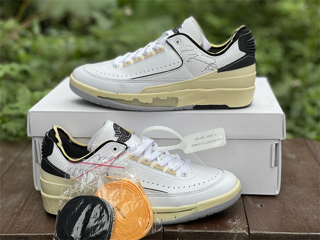  Air Jordan 2 OFF-WHITE White Black Low DJ4375-101 - 1