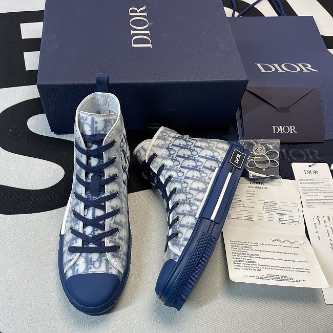 Dior B23 High Top Blue Oblique 3SH118YNT_H565 - 1