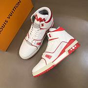 Louis Vuitton LV Trainer Sneaker Mid White Red 1A54IA - 1