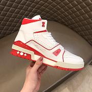 Louis Vuitton LV Trainer Sneaker Mid White Red 1A54IA - 2