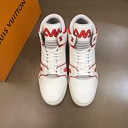 Louis Vuitton LV Trainer Sneaker Mid White Red 1A54IA - 4