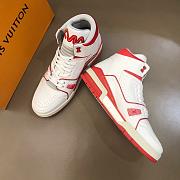 Louis Vuitton LV Trainer Sneaker Mid White Red 1A54IA - 5