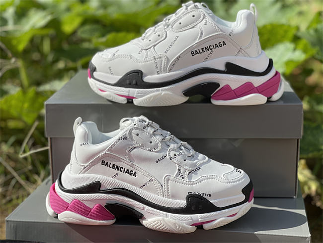 balenciaga triple s pink and black