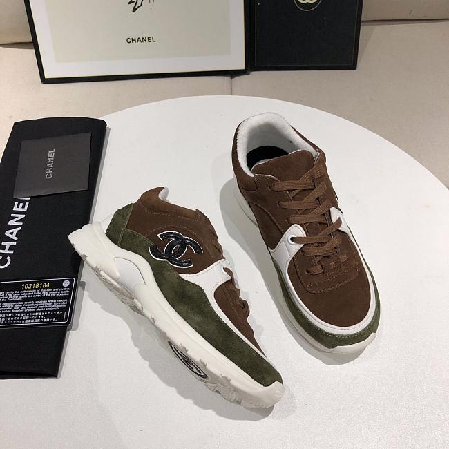 Chanel Low Top Trainer Brown Green  - 1