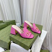 Gucci Horsebit 75mm Heeled Sandal Pink Leather - 2