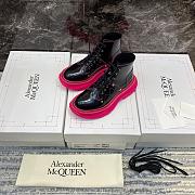 Alexander McQueen Tread Lace Up Boot Black Pink Soles - 4