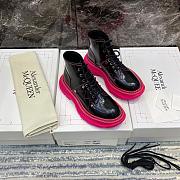 Alexander McQueen Tread Lace Up Boot Black Pink Soles - 6