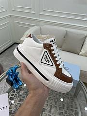 PRADA Milano Low Top White Brown - 3