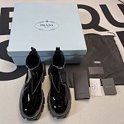 Prada High Top Black Glossy Leather - 6