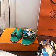 Hermes Slippers Green  - 3