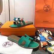 Hermes Slippers Green  - 4