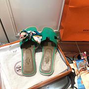 Hermes Slippers Green  - 5