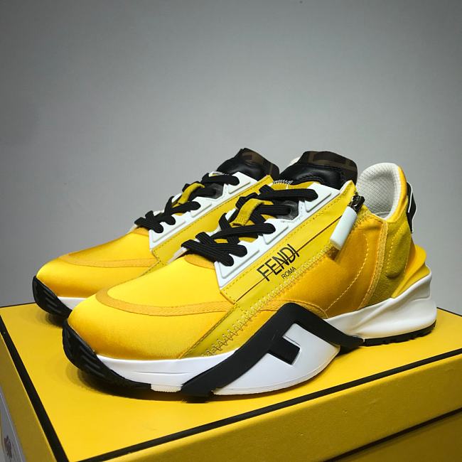 Fendi Nylon Low Top Yellow Black White - 1