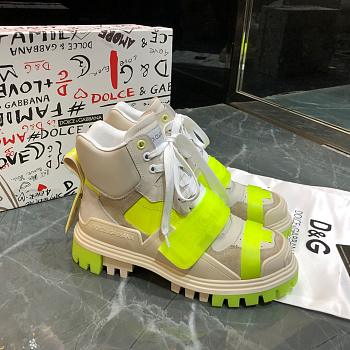 D&G Sneaker High Top  White Light Green 