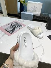  Prada Shearling Slides White - 4