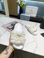  Prada Shearling Slides White - 2