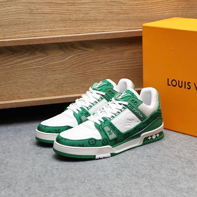 Louis Vuitton Trainer White Green  - 1