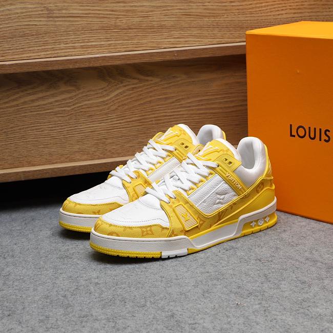 Louis Vuitton Trainer Yellow Monogram Denim White 1A9JHB / 1A9JHF - 1