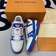 Louis Vuitton Trainer  White Blue (Red) - 1