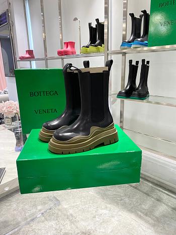 Bottega Boots High Top Black Brown Soles