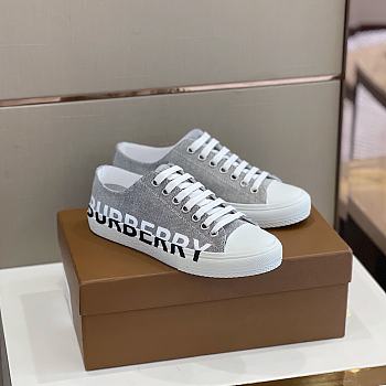 Burberry Logo Print Cotton Canvas Black/White