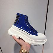 Alexander McQueen Tread Slick Lace Up Boot Blue Screw - 2