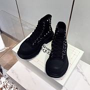 Alexander McQueen Tread Slick Lace Up Boot Black Screw - 2