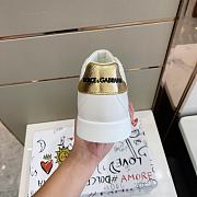 DOLCE & GABBANA Portofino Crow Patch Sneakers - White - 3