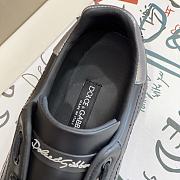 DOLCE & GABBANA Portofino Crow Patch Sneakers - Black  - 4