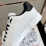 DOLCE & GABBANA Leather Sneakers Portofino Black White - 3