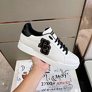 DOLCE & GABBANA Leather Sneakers Portofino Black White - 4