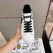 DOLCE & GABBANA Leather Sneakers Portofino Black White - 5