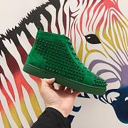 CHRISTIAN LOUBOUTIN High-top Spike-stud Suede Green - 1