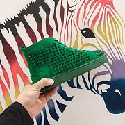 CHRISTIAN LOUBOUTIN High-top Spike-stud Suede Green - 2