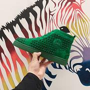 CHRISTIAN LOUBOUTIN High-top Spike-stud Suede Green - 4