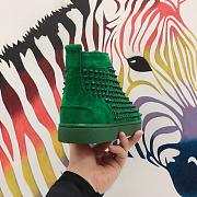 CHRISTIAN LOUBOUTIN High-top Spike-stud Suede Green - 5