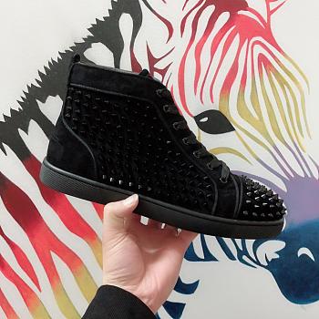 CHRISTIAN LOUBOUTIN High-top Spike-stud Suede Black 