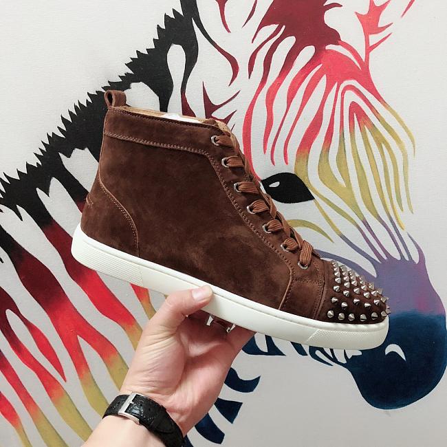 Christian Louboutin  Brown Spikes Suede  - 1