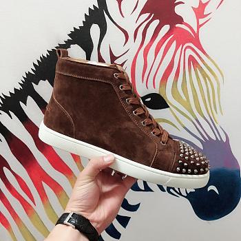 Christian Louboutin  Brown Spikes Suede 